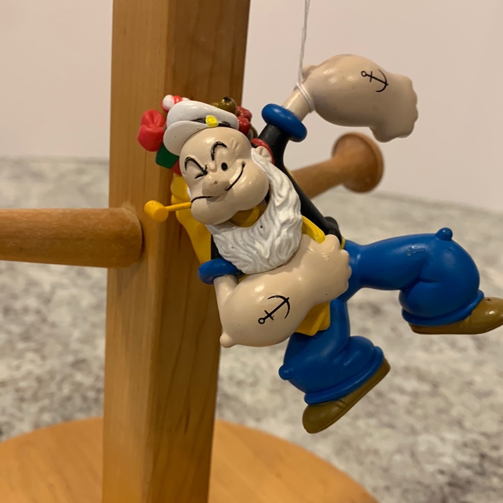VTG 1998 Popeye the sailor man dressed up as Santa clause Christmas ornament